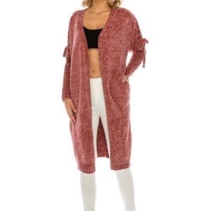 Long chenille cardigan—size medium only